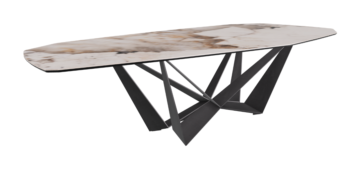 Cattelan Italia Skorpio Keramik Biscuit & Polygon Shaped Dining Table