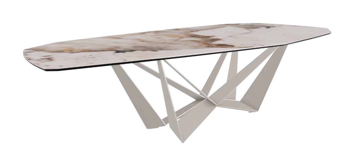 Cattelan Italia Skorpio Keramik Biscuit & Polygon Shaped Dining Table