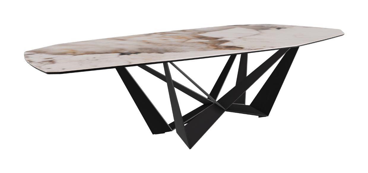 Cattelan Italia Skorpio Keramik Biscuit & Polygon Shaped Dining Table