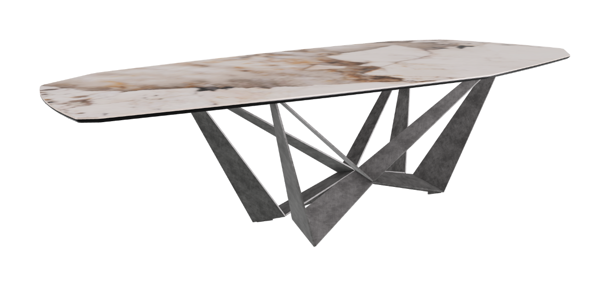 Cattelan Italia Skorpio Keramik Biscuit & Polygon Shaped Dining Table