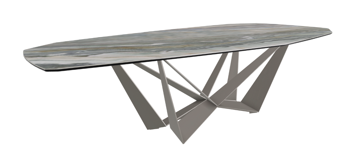 Cattelan Italia Skorpio Keramik Biscuit & Polygon Shaped Dining Table