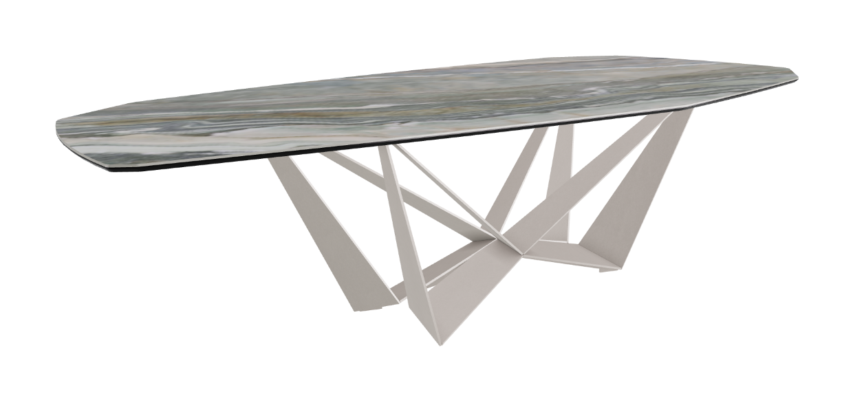 Cattelan Italia Skorpio Keramik Biscuit & Polygon Shaped Dining Table