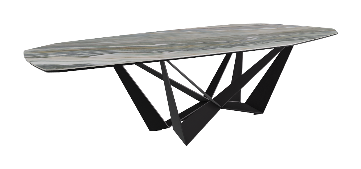 Cattelan Italia Skorpio Keramik Biscuit & Polygon Shaped Dining Table