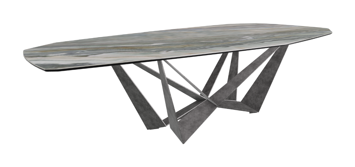 Cattelan Italia Skorpio Keramik Biscuit & Polygon Shaped Dining Table