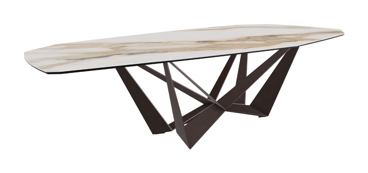Cattelan Italia Skorpio Keramik Biscuit & Polygon Shaped Dining Table