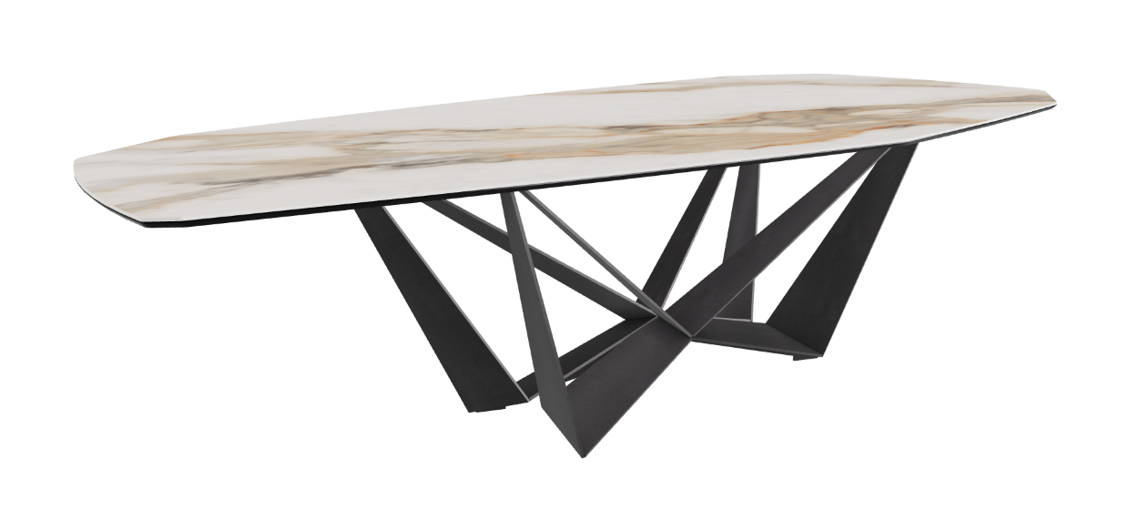 Cattelan Italia Skorpio Keramik Biscuit & Polygon Shaped Dining Table