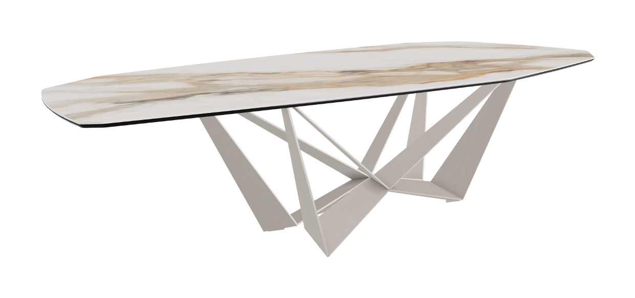 Cattelan Italia Skorpio Keramik Biscuit & Polygon Shaped Dining Table