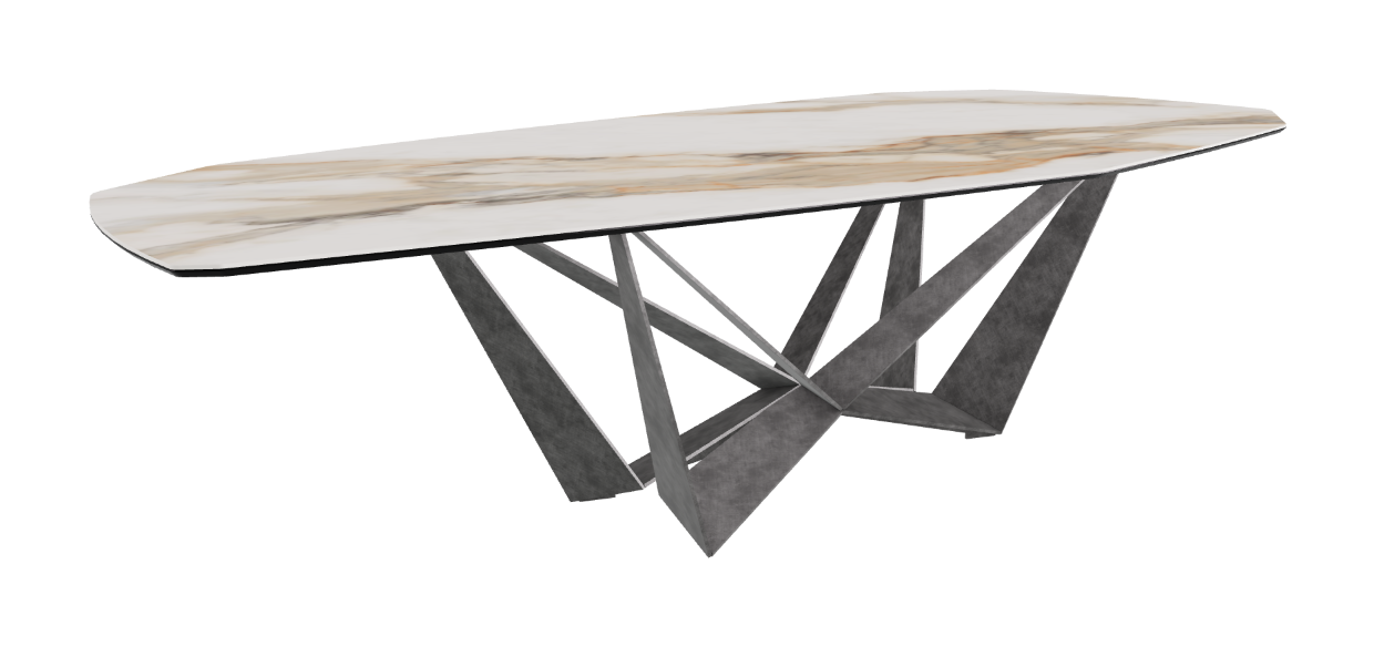 Cattelan Italia Skorpio Keramik Biscuit & Polygon Shaped Dining Table