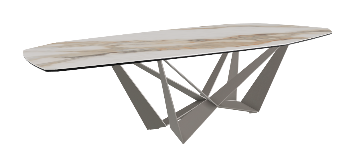 Cattelan Italia Skorpio Keramik Biscuit & Polygon Shaped Dining Table