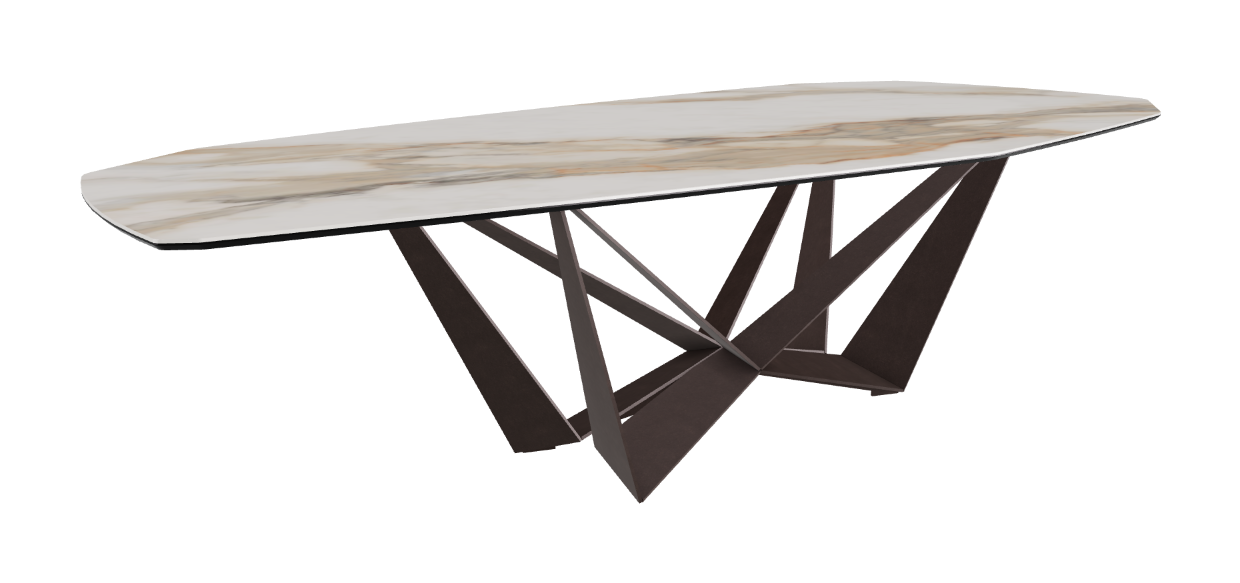 Cattelan Italia Skorpio Keramik Biscuit & Polygon Shaped Dining Table