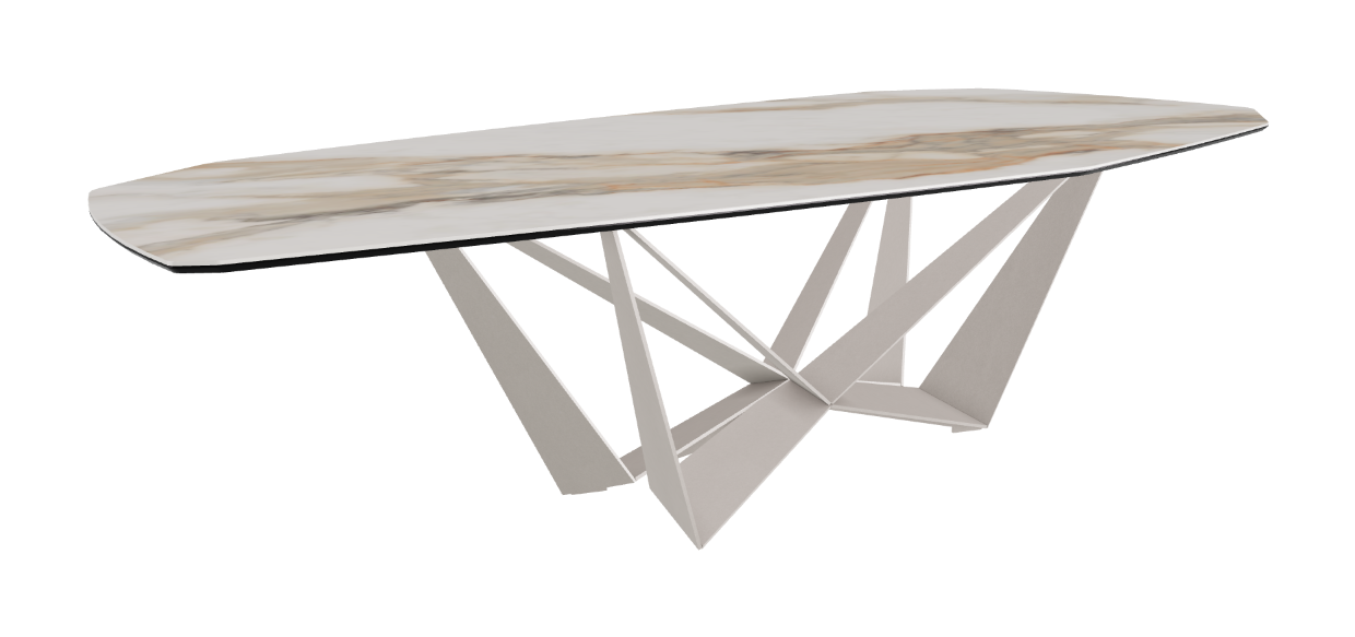 Cattelan Italia Skorpio Keramik Biscuit & Polygon Shaped Dining Table