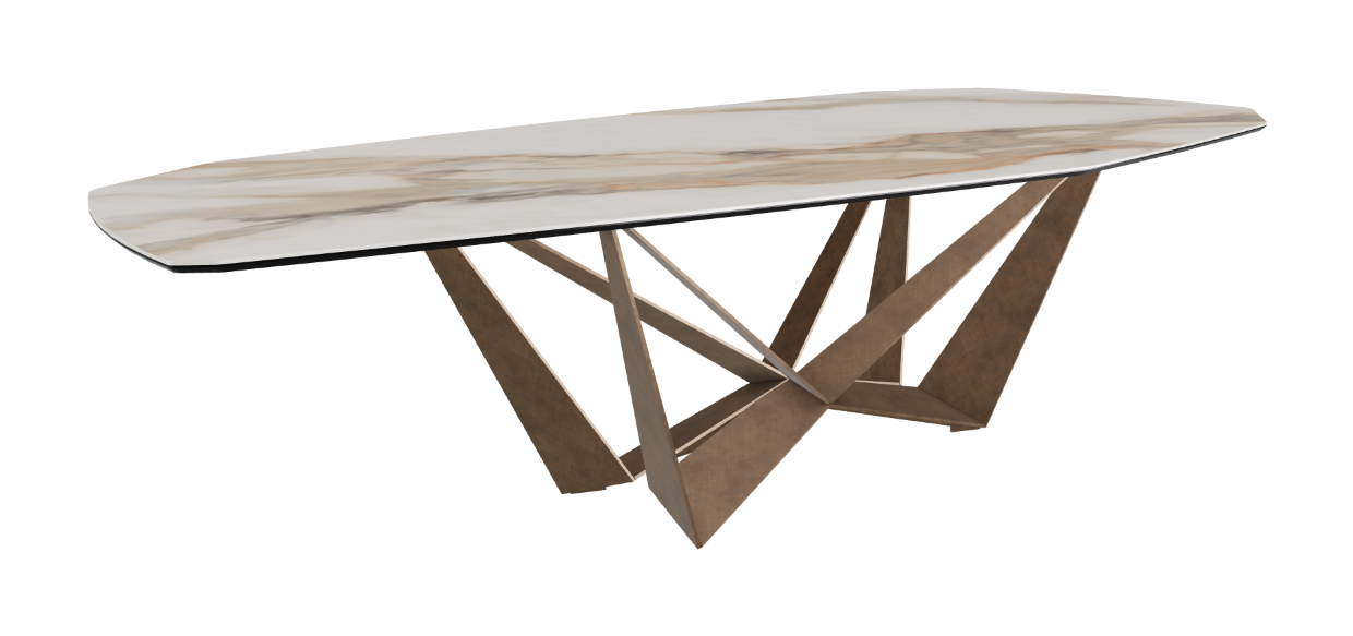 Cattelan Italia Skorpio Keramik Biscuit & Polygon Shaped Dining Table