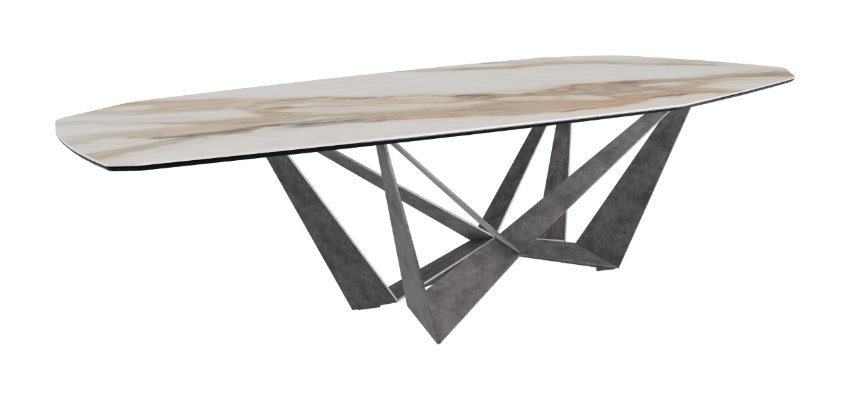 Cattelan Italia Skorpio Keramik Biscuit & Polygon Shaped Dining Table