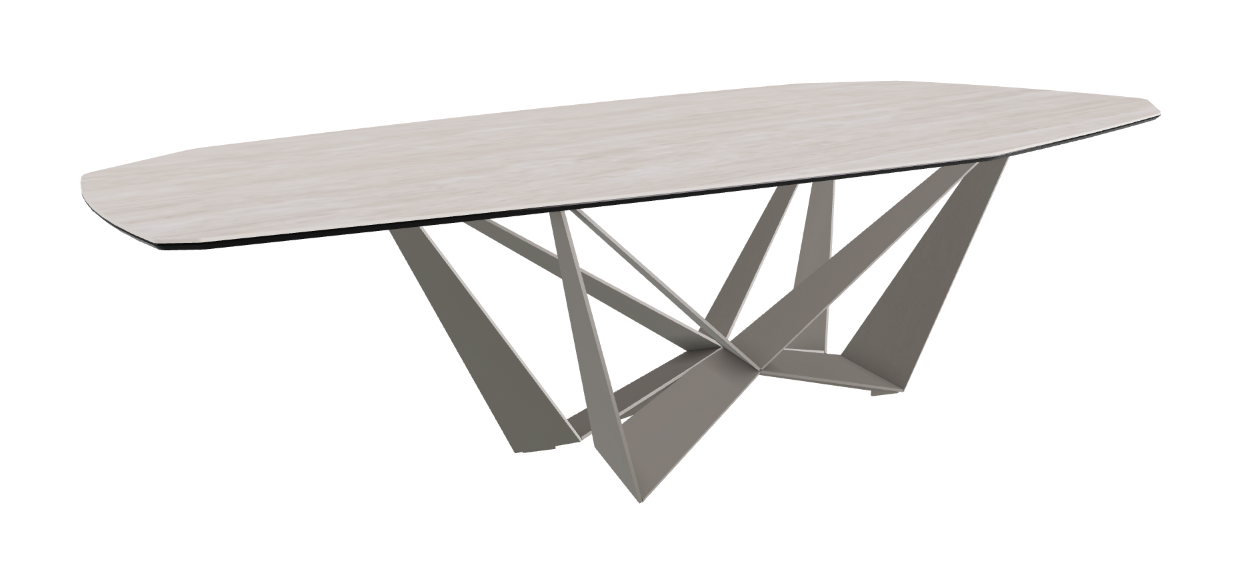Cattelan Italia Skorpio Keramik Biscuit & Polygon Shaped Dining Table