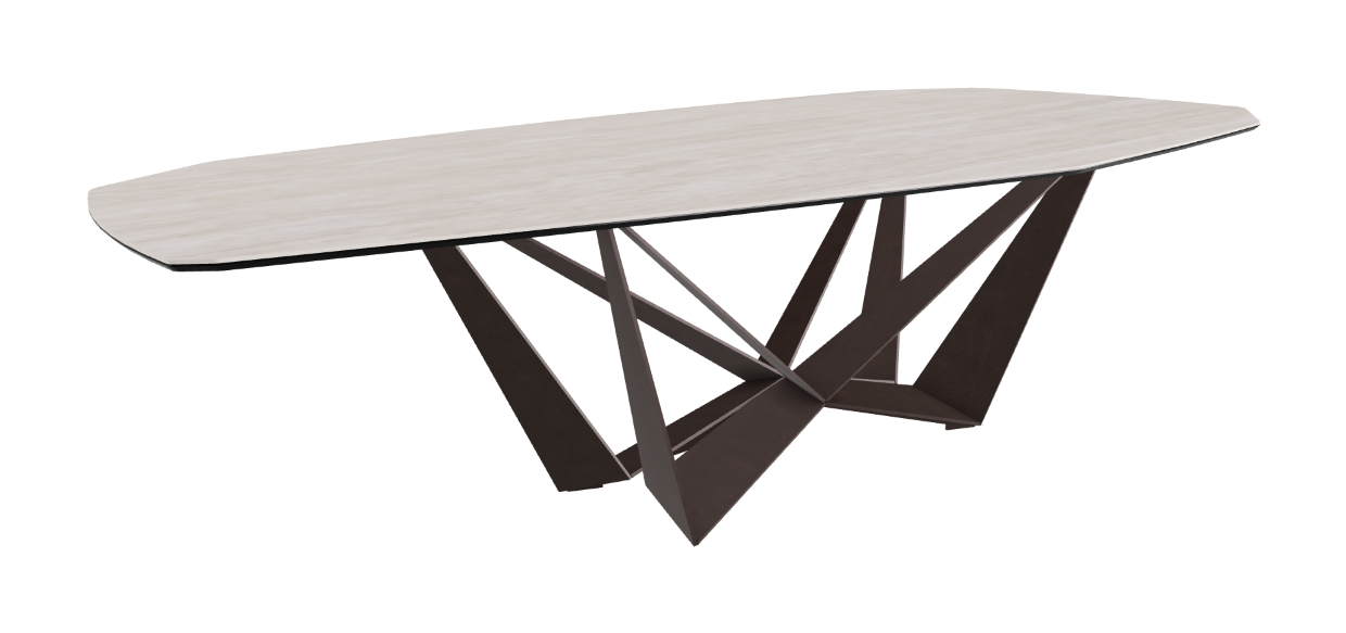 Cattelan Italia Skorpio Keramik Biscuit & Polygon Shaped Dining Table