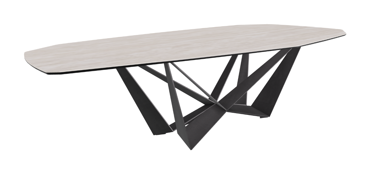 Cattelan Italia Skorpio Keramik Biscuit & Polygon Shaped Dining Table