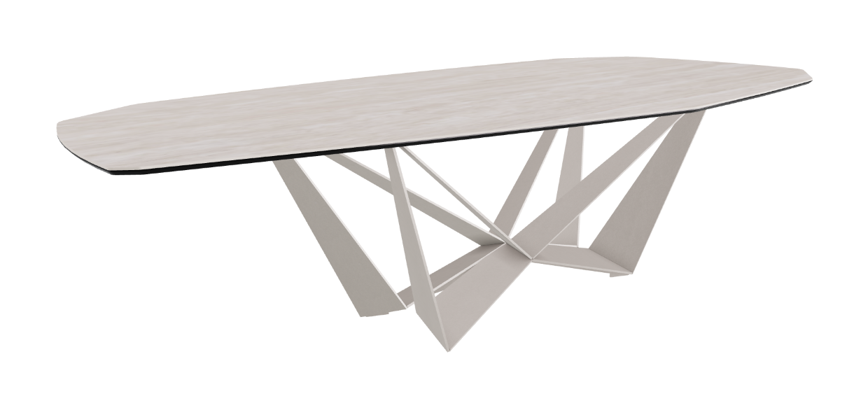Cattelan Italia Skorpio Keramik Biscuit & Polygon Shaped Dining Table