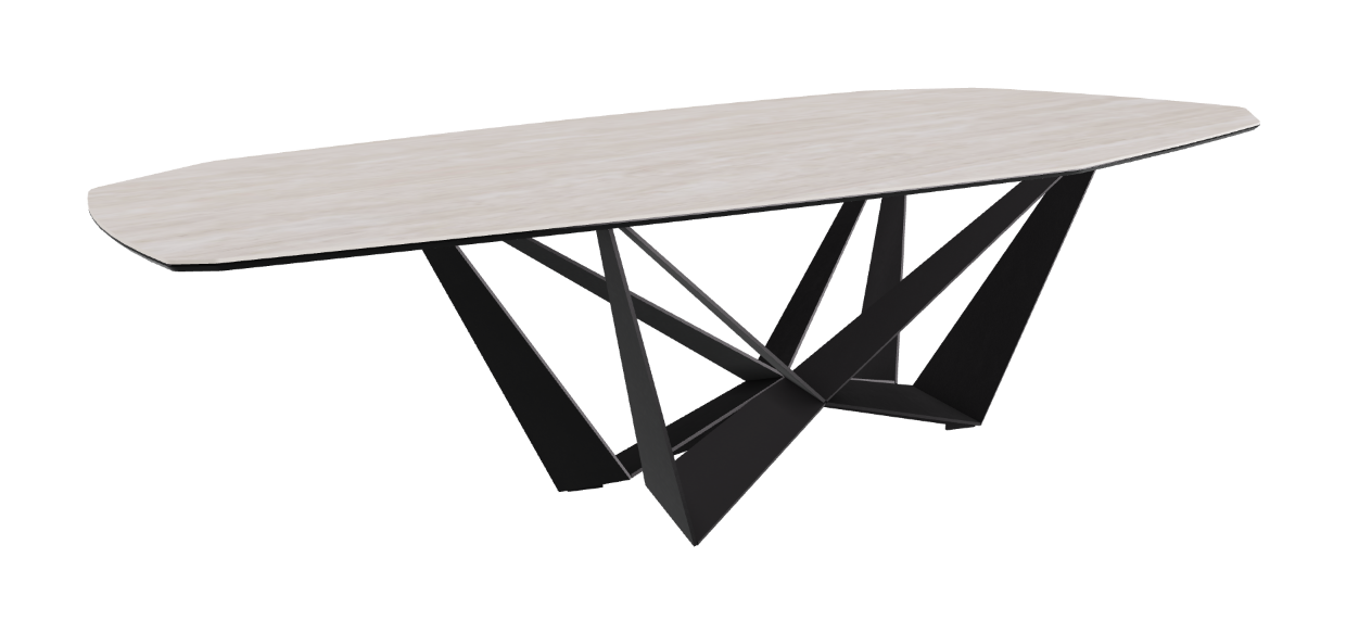Cattelan Italia Skorpio Keramik Biscuit & Polygon Shaped Dining Table