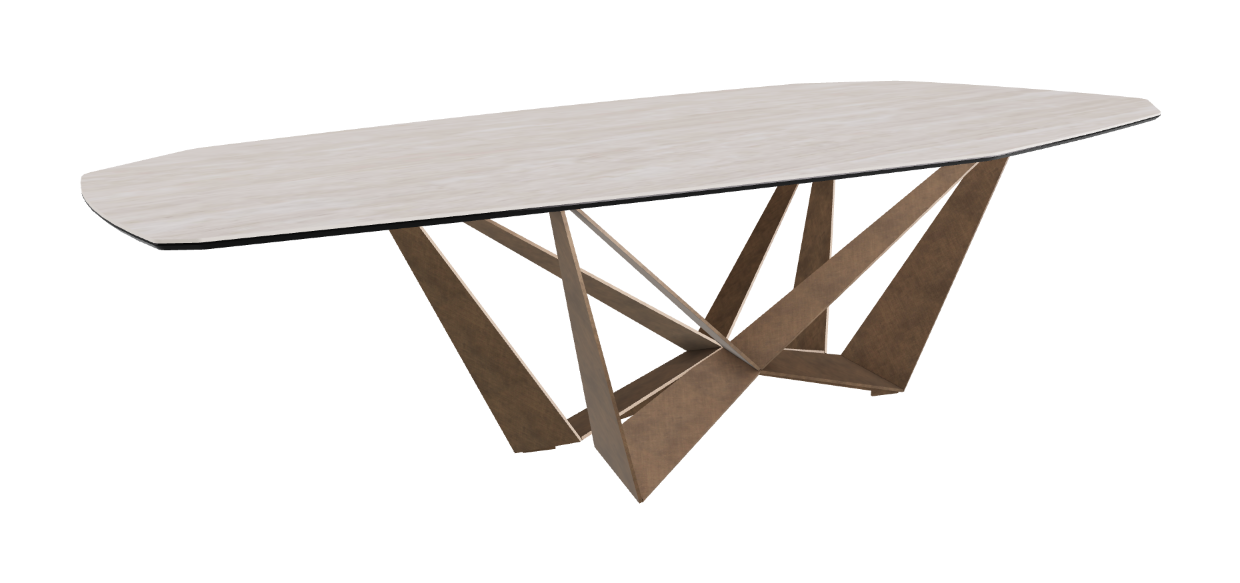 Cattelan Italia Skorpio Keramik Biscuit & Polygon Shaped Dining Table