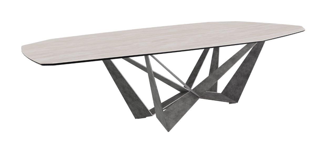Cattelan Italia Skorpio Keramik Biscuit & Polygon Shaped Dining Table