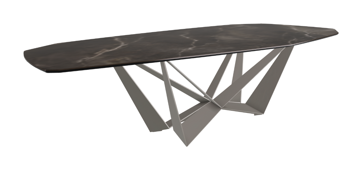 Cattelan Italia Skorpio Keramik Biscuit & Polygon Shaped Dining Table