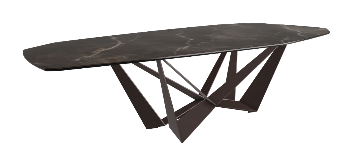 Cattelan Italia Skorpio Keramik Biscuit & Polygon Shaped Dining Table