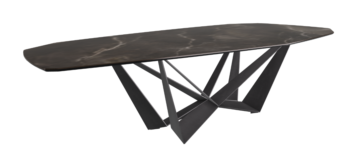 Cattelan Italia Skorpio Keramik Biscuit & Polygon Shaped Dining Table