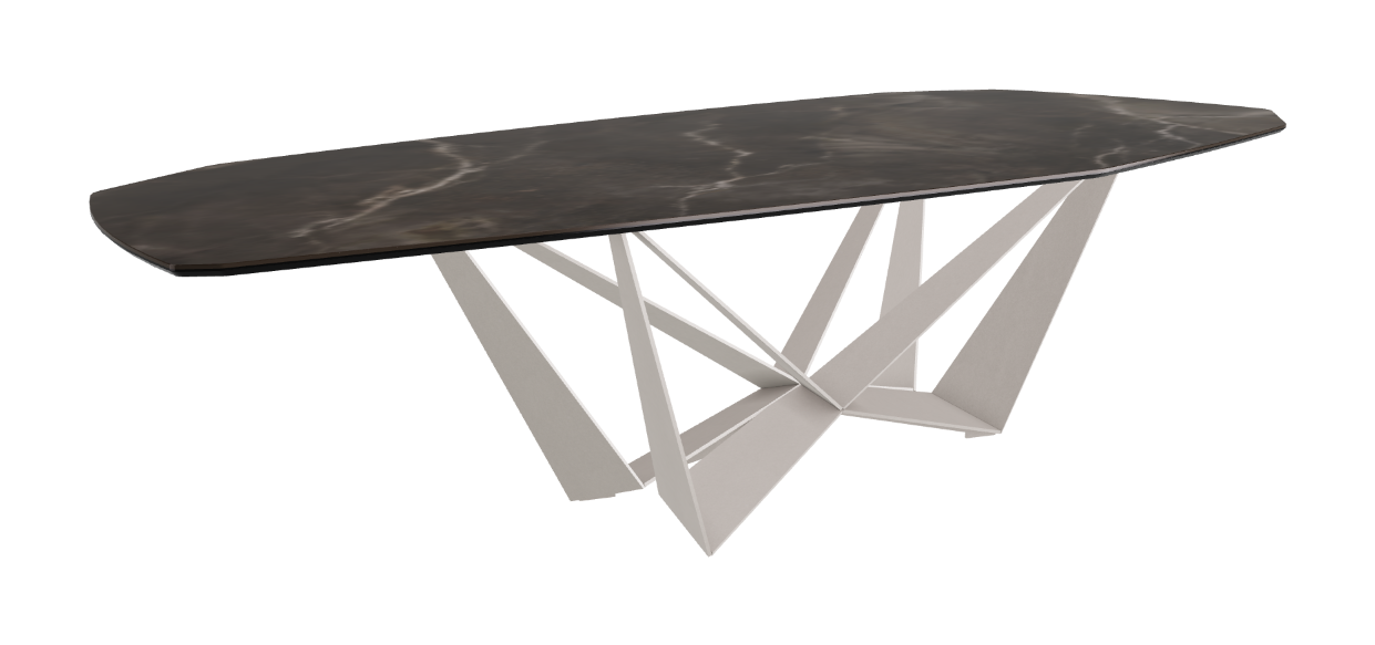 Cattelan Italia Skorpio Keramik Biscuit & Polygon Shaped Dining Table