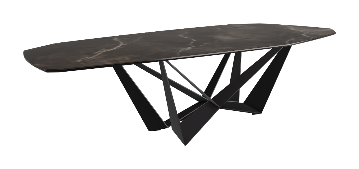 Cattelan Italia Skorpio Keramik Biscuit & Polygon Shaped Dining Table
