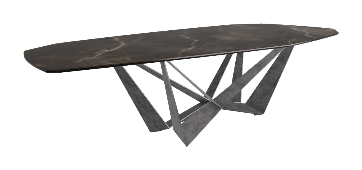 Cattelan Italia Skorpio Keramik Biscuit & Polygon Shaped Dining Table
