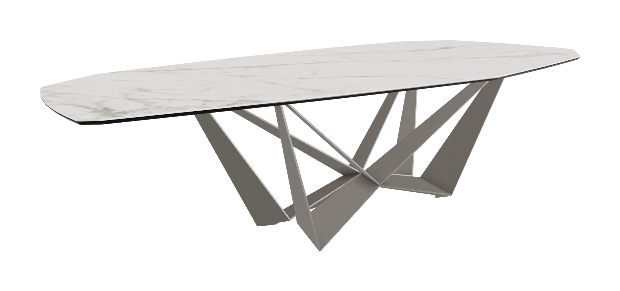 Cattelan Italia Skorpio Keramik Biscuit & Polygon Shaped Dining Table