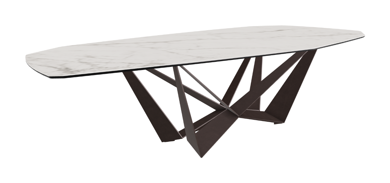 Cattelan Italia Skorpio Keramik Biscuit & Polygon Shaped Dining Table