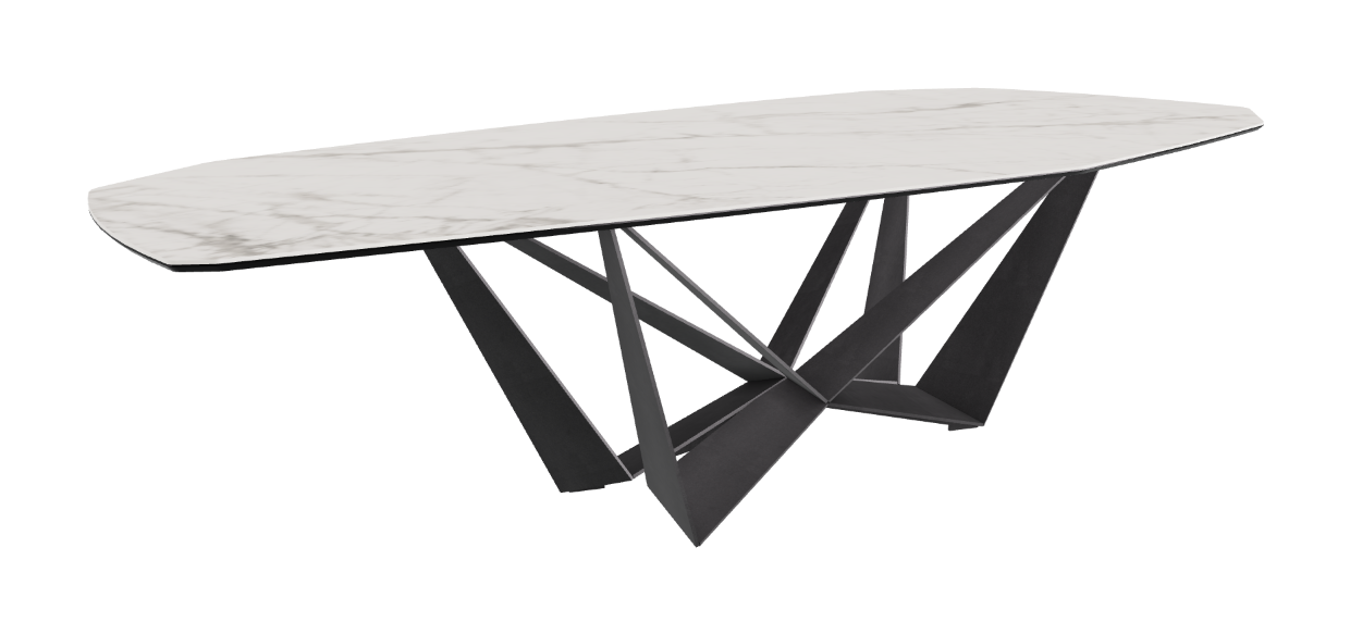 Cattelan Italia Skorpio Keramik Biscuit & Polygon Shaped Dining Table