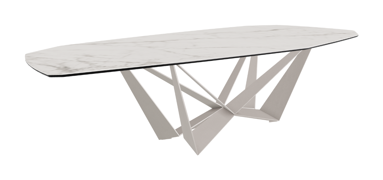 Cattelan Italia Skorpio Keramik Biscuit & Polygon Shaped Dining Table