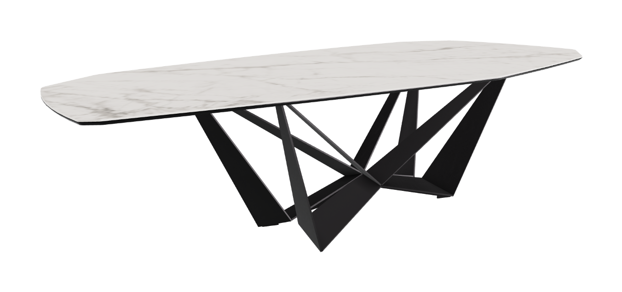 Cattelan Italia Skorpio Keramik Biscuit & Polygon Shaped Dining Table