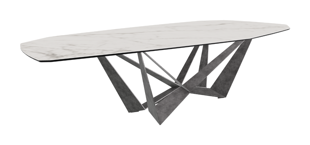Cattelan Italia Skorpio Keramik Biscuit & Polygon Shaped Dining Table