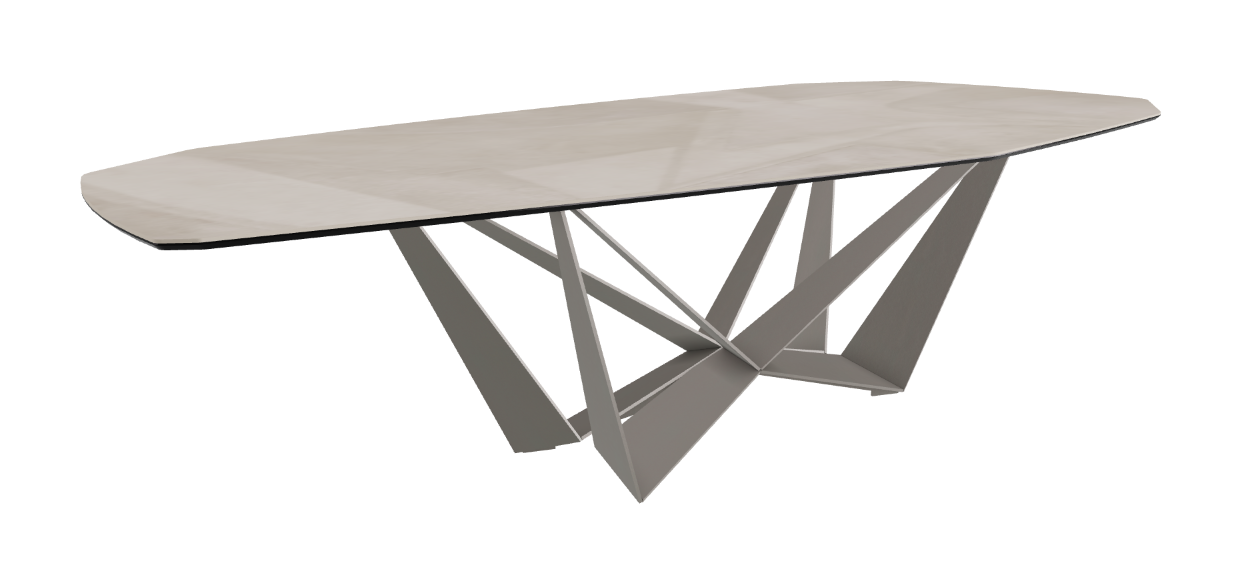 Cattelan Italia Skorpio Keramik Biscuit & Polygon Shaped Dining Table