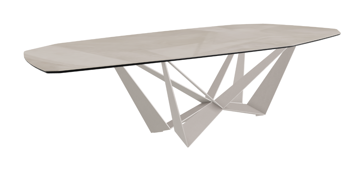 Cattelan Italia Skorpio Keramik Biscuit & Polygon Shaped Dining Table