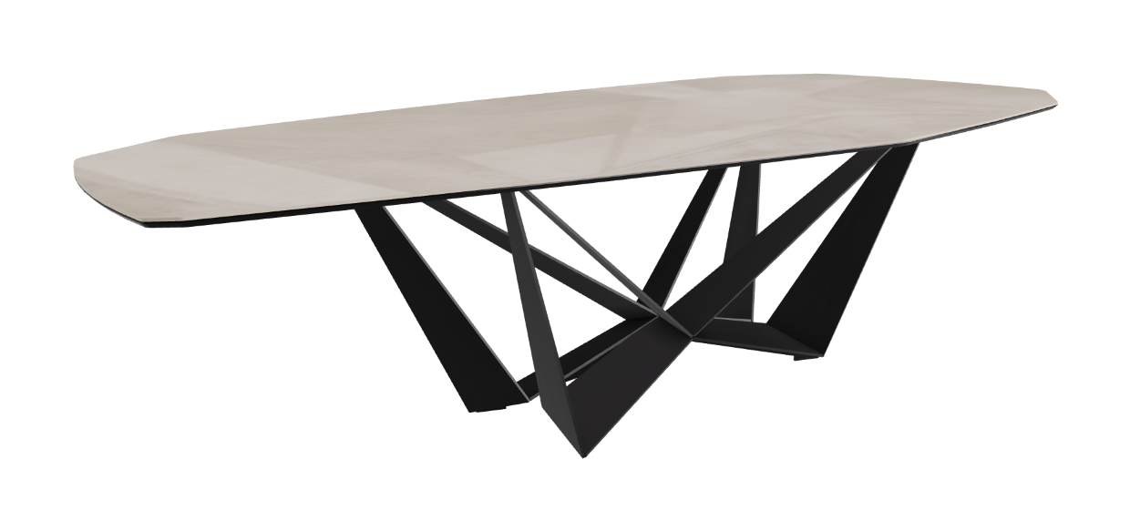 Cattelan Italia Skorpio Keramik Biscuit & Polygon Shaped Dining Table