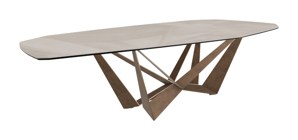 Cattelan Italia Skorpio Keramik Biscuit & Polygon Shaped Dining Table
