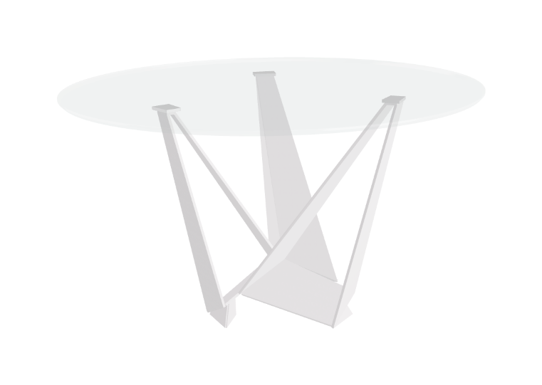 Cattelan Italia Skorpio Glass & Wood Round Dining Table