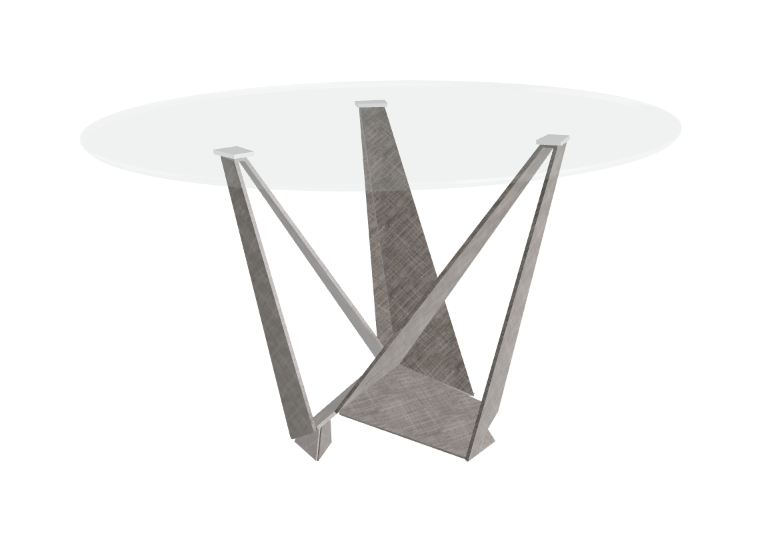 Cattelan Italia Skorpio Glass & Wood Round Dining Table