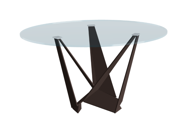Cattelan Italia Skorpio Glass & Wood Round Dining Table