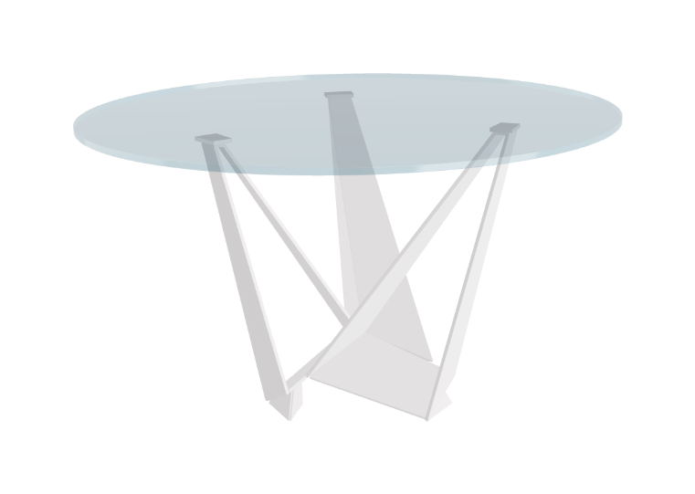 Cattelan Italia Skorpio Glass & Wood Round Dining Table