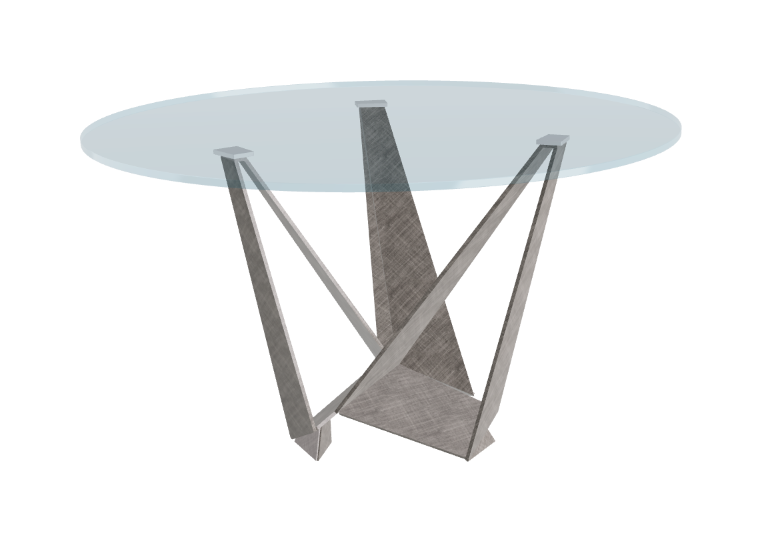 Cattelan Italia Skorpio Glass & Wood Round Dining Table