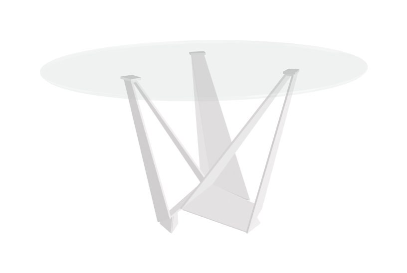 Cattelan Italia Skorpio Glass & Wood Round Dining Table