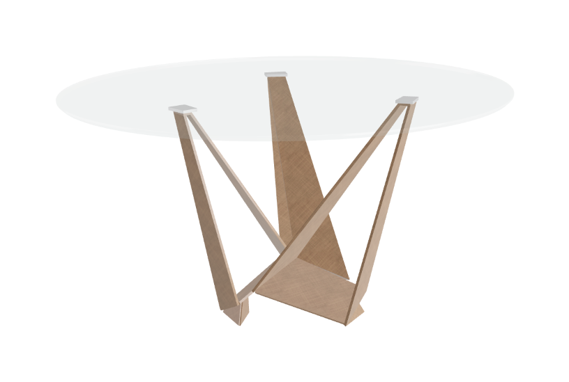 Cattelan Italia Skorpio Glass & Wood Round Dining Table