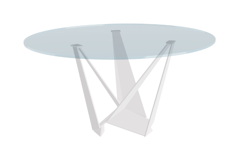 Cattelan Italia Skorpio Glass & Wood Round Dining Table