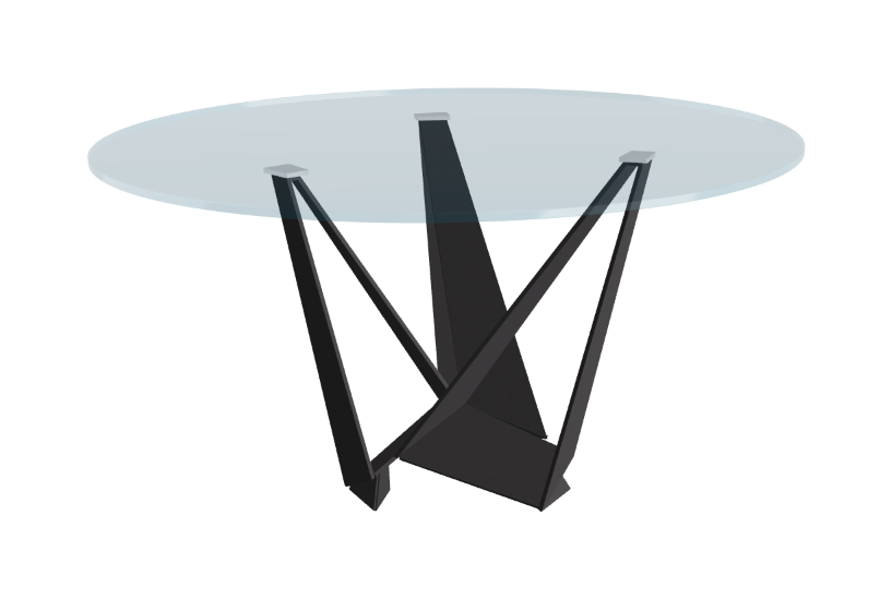 Cattelan Italia Skorpio Glass & Wood Round Dining Table