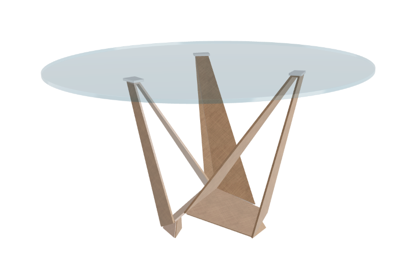 Cattelan Italia Skorpio Glass & Wood Round Dining Table